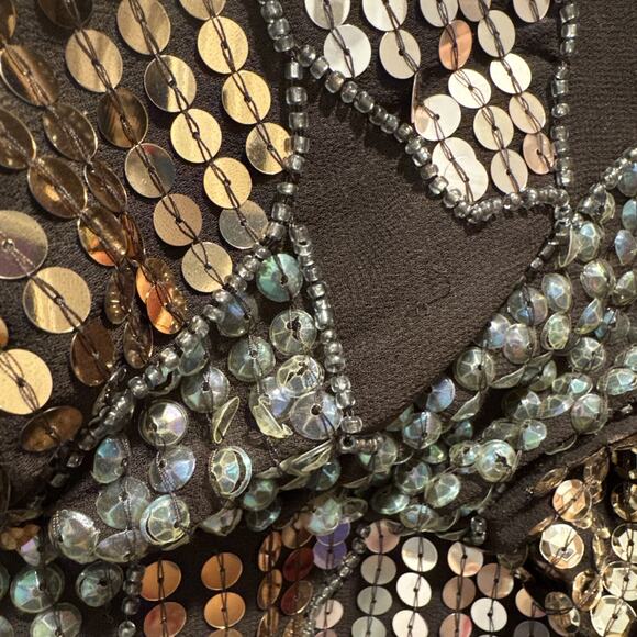 ASOS Sequin Dress in Black and Gold - Picture 8 of 16